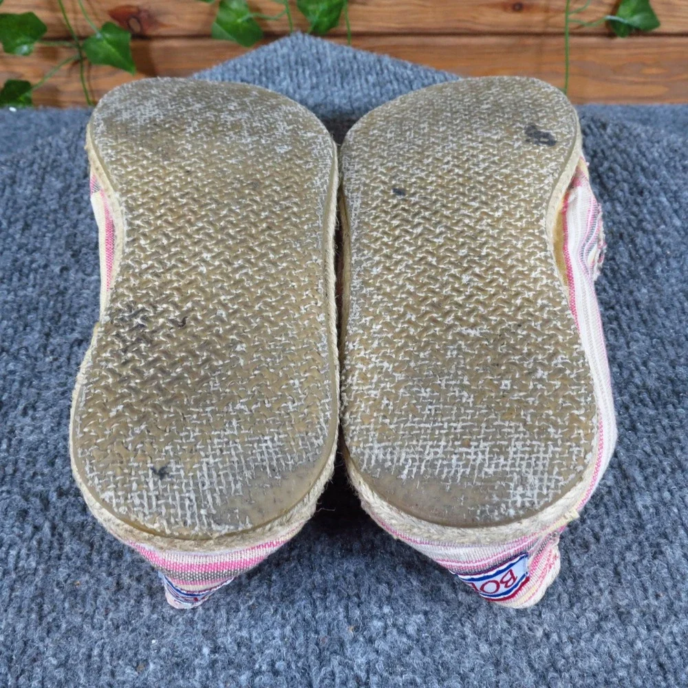 Skechers BOBS Women Espadrille Flat Size 10 Casual Summer Slip On‎ Pink Striped